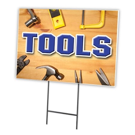 Tools Yard Sign & Stake Outdoor Plastic Coroplast Window